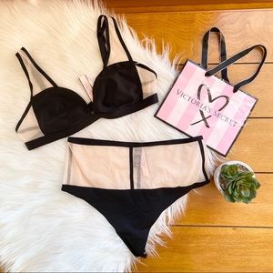 Victorias Secret black mesh set